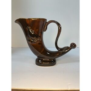 Vintage Cornucopia Whiskey Pitcher Famous Grouse Scotch Horn Bar Ware Rare‎